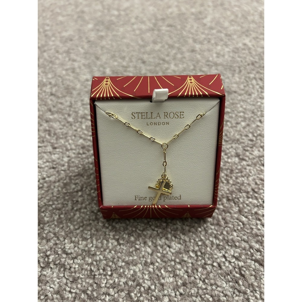 Stella Rose London Cross Necklace Women OS Gold New Religious Medallion Drop